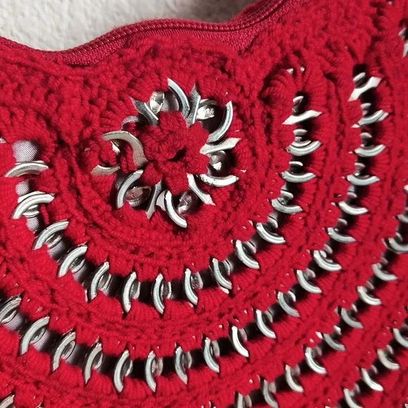 Handmade bag with crochet weaving technique.   New - Picture 5 of 11